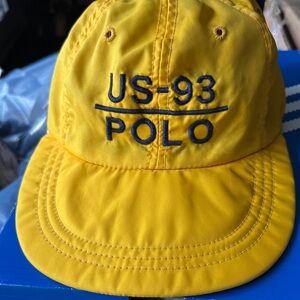 Polo by Ralph Lauren Nylon Vibrant "Signal Yellow" with Navy Blue embroidery hat
